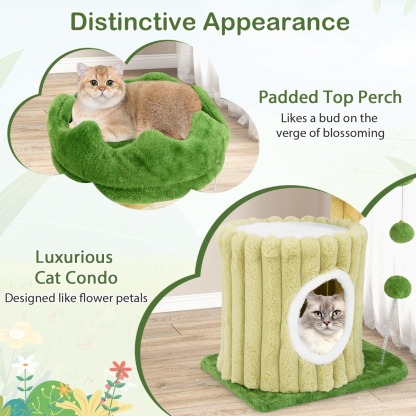 Furfurst Modern Small Cat Tower Cute Cat Tree with Sisal Scratching Posts