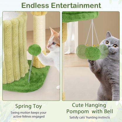 Furfurst Modern Small Cat Tower Cute Cat Tree with Sisal Scratching Posts