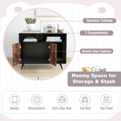 Furfurst Cat Litter Box Enclosure with Scratching Pad