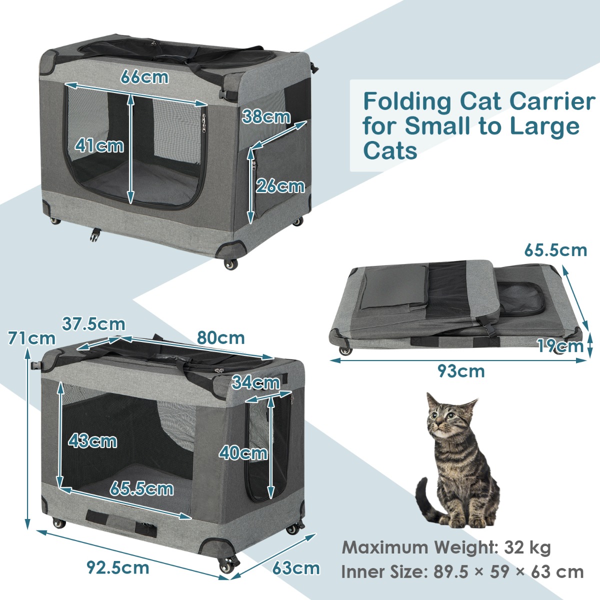 Furfurst Folding Cat Racing Cage