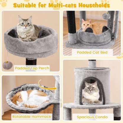 Furfurst Tall Cat Tree with Sisal Scratching Posts and Board