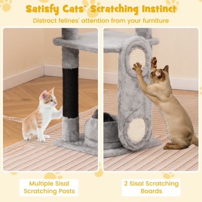 Furfurst Tall Cat Tree with Sisal Scratching Posts and Board