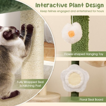 Furfurst Flower Cat Tree for Indoor Kitty Tower with Plush Top Perch