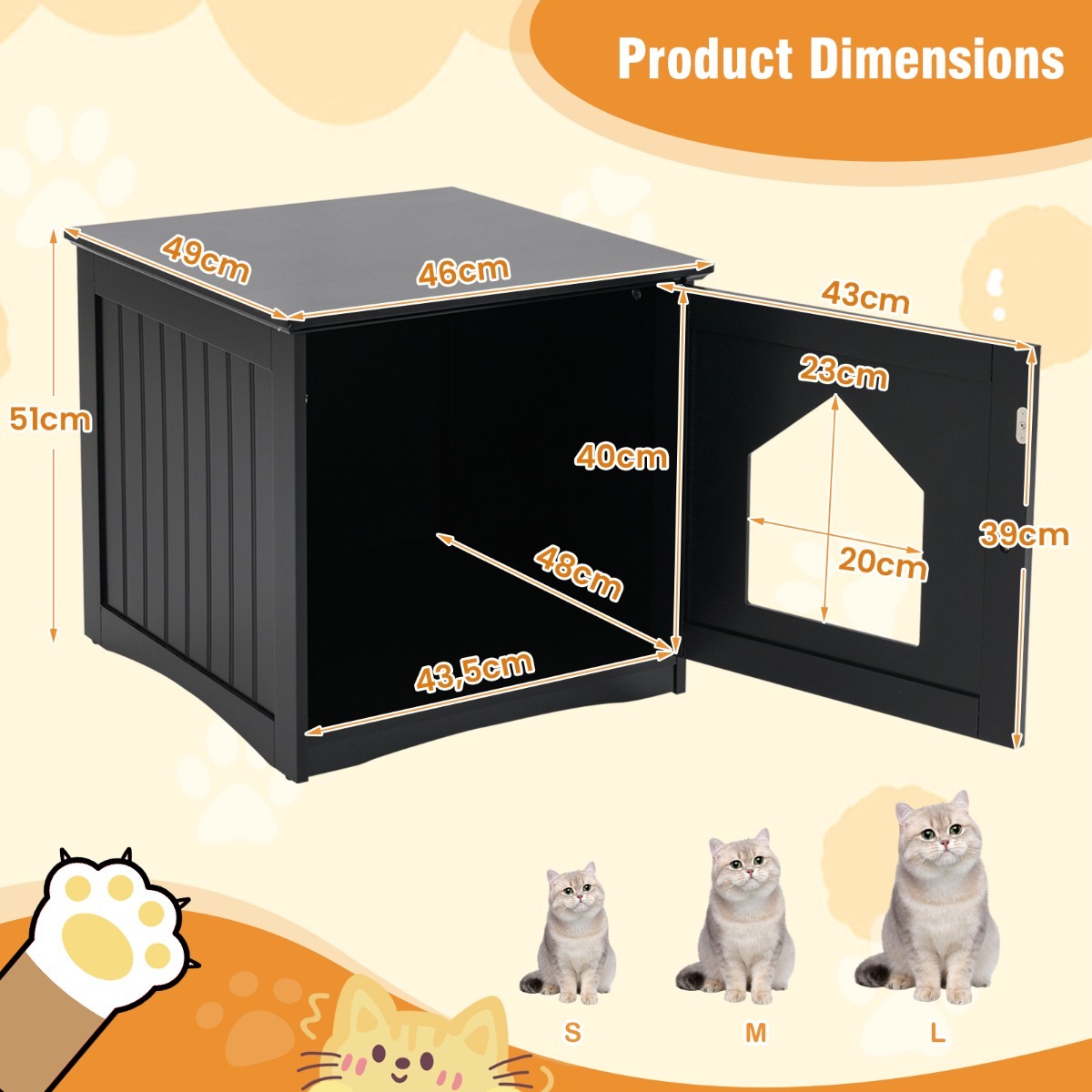 Furfurst Cat Hidden Litter Enclosure Box