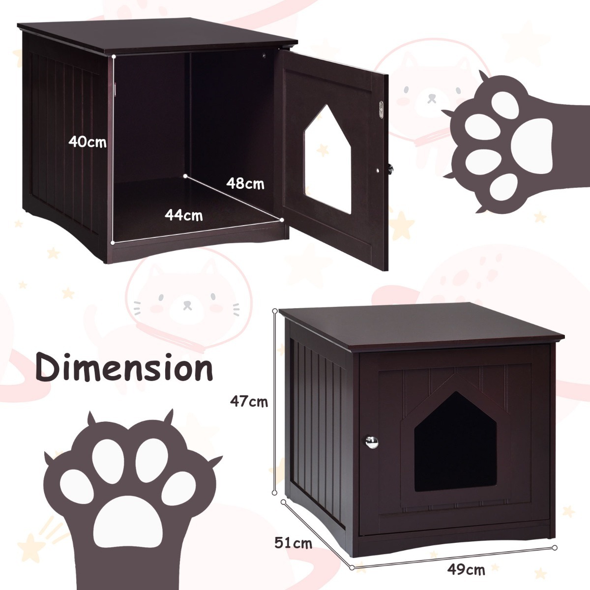 Furfurst Cat Hidden Litter Enclosure Box