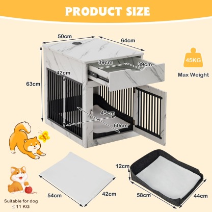 Furfurst 2-In-1 Furniture Dog Crate with Drawer