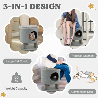 Furfurst Cat Condo Stool Pet House Ottoman Bed for Indoor Cats