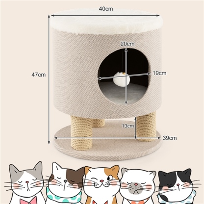 Furfurst Cat Condo Stool Pet House Ottoman Bed for Indoor Cats