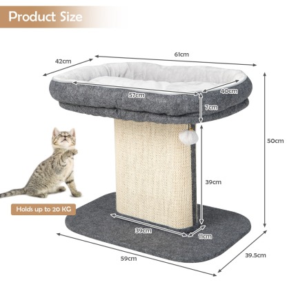 Furfurst Modern Cat Tree Tower for Kittens with Large Plush Perch for Indoor