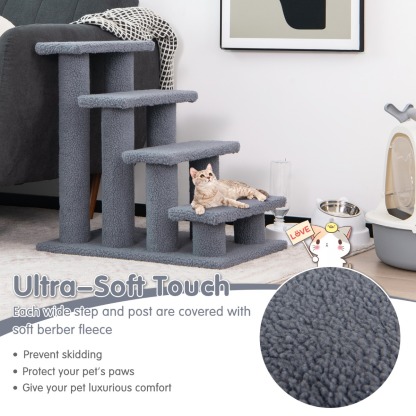 Furfurst 4-Step Pet Stairs with Portable Design for Cats and Dogs