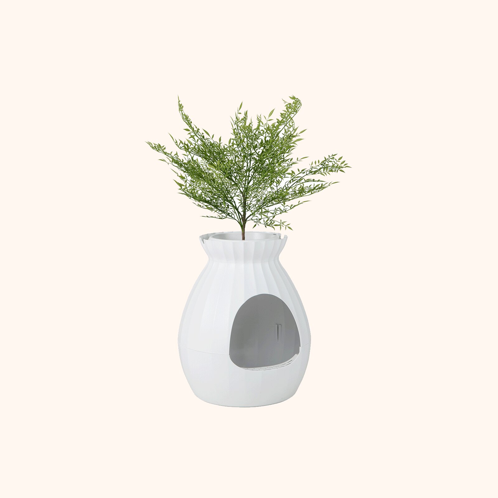 Furfurst Hidden Cat Litter Box Furniture with Faux Plant for Pet