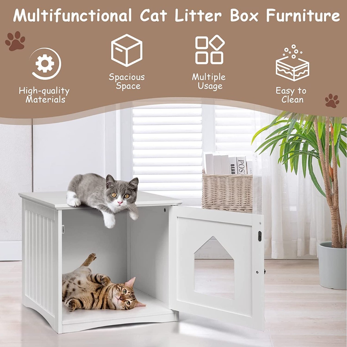 Cat Hidden Litter Enclosure Box