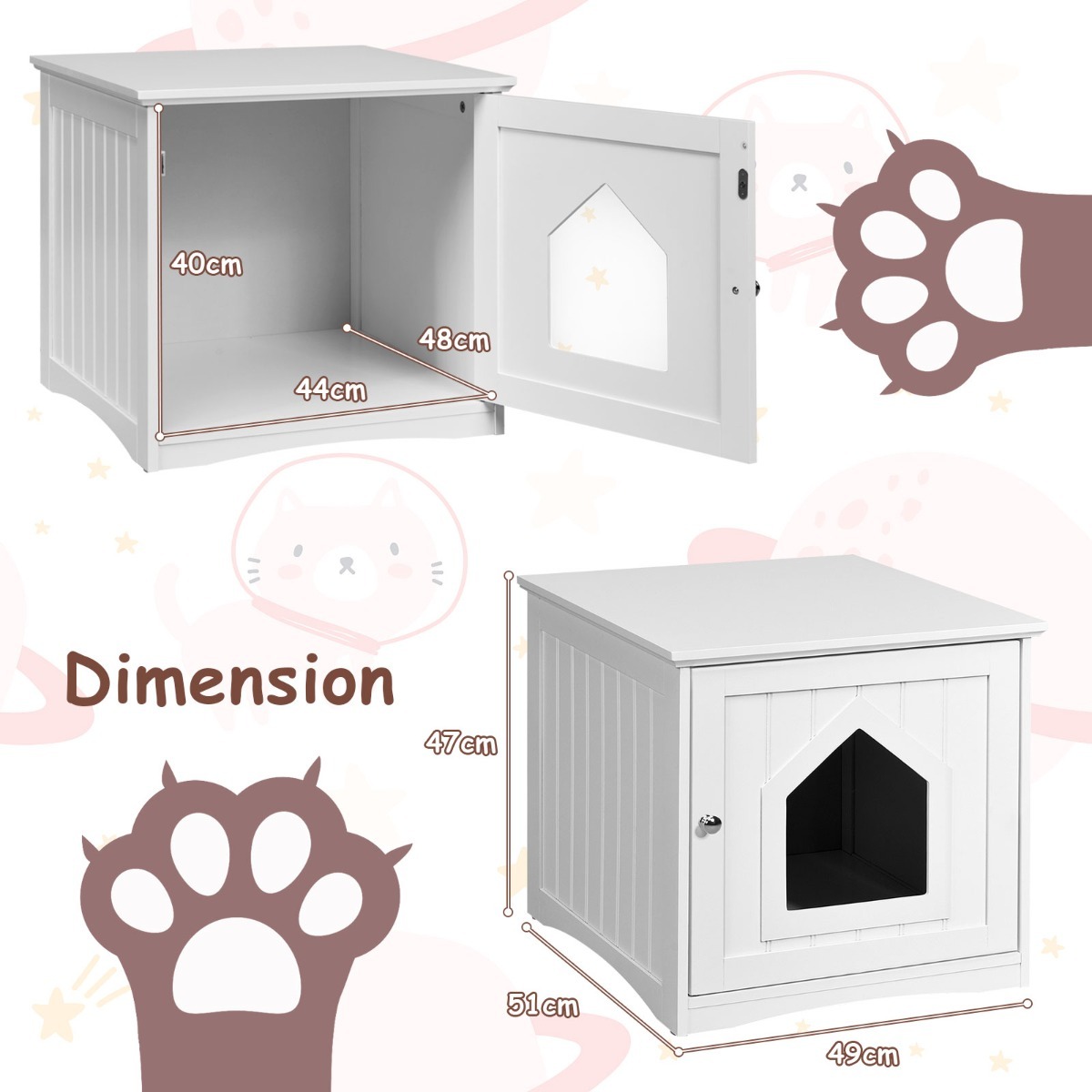 Cat Hidden Litter Enclosure Box