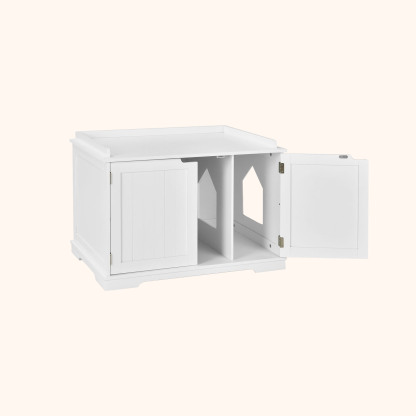 Furfurst Cat Litter Box with Magnetic Door and Adjustable Partition