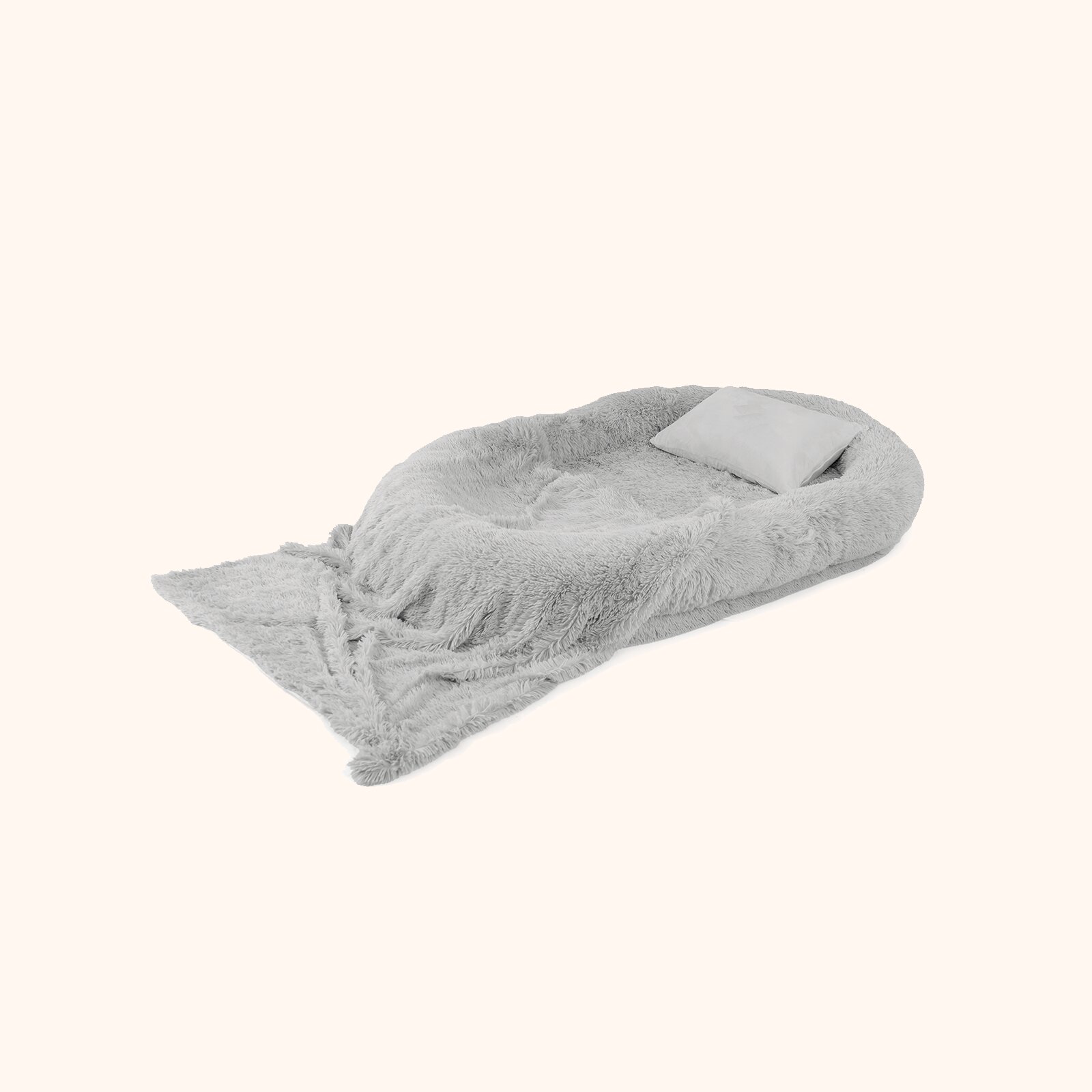 Furfurst Washable Fluffy Human Dog Bed with Soft Blanket and Plump Pillow