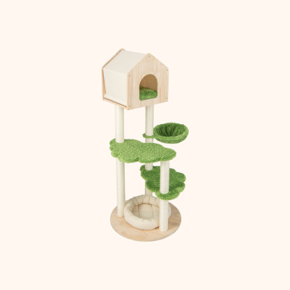 Furfurst 1.4M Cute Cat Tree with Sisal Scratching Posts for Indoor Cats