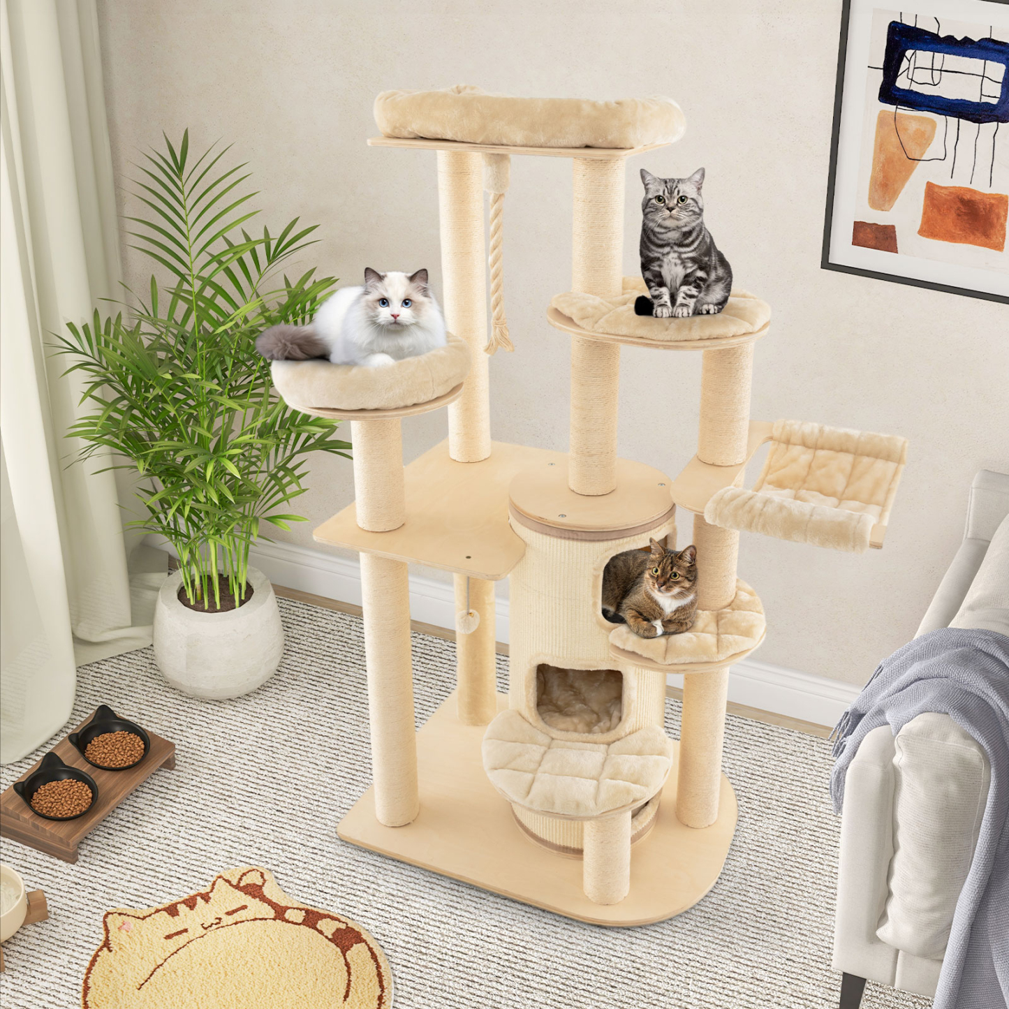 Furfurst Multi-Level Cat Tree with 3-story Cat Condo