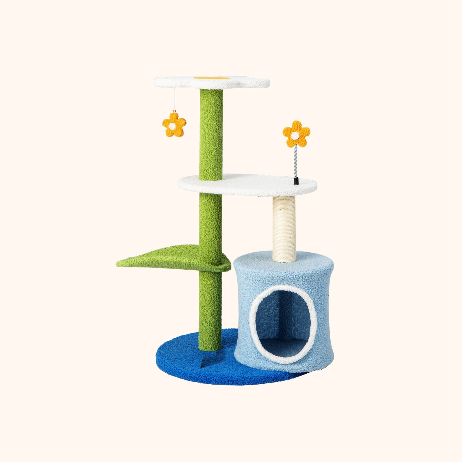 Furfurst 4-Tier Modern Cat Tree Tower with Sisal Scratching Post Jingling Balls
