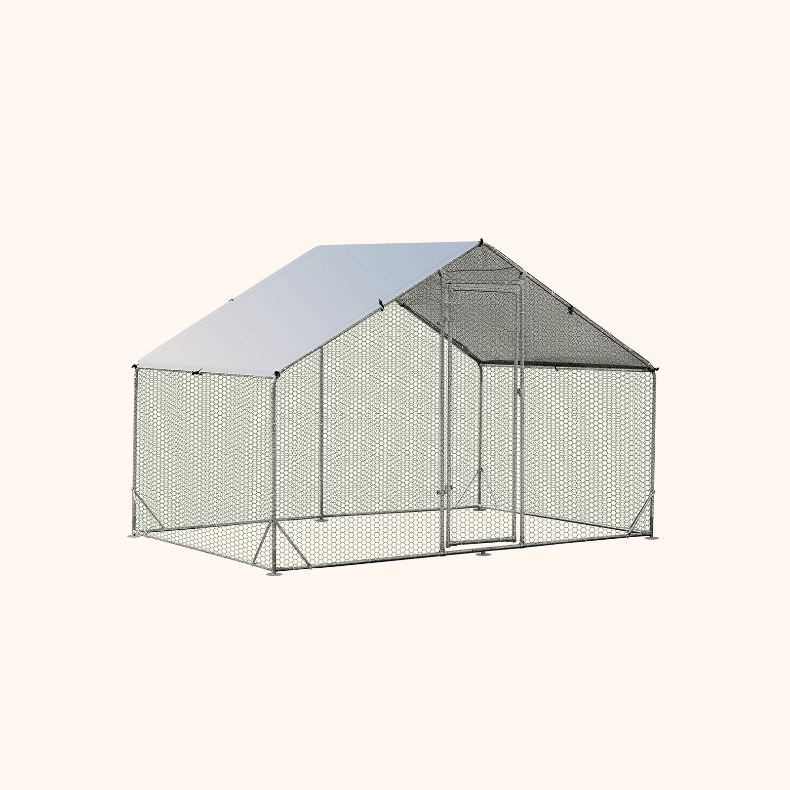 Furfurst Large Spire-Shaped Chicken Coop with Waterproof and Sun-protective Cover for Backyard/Farm