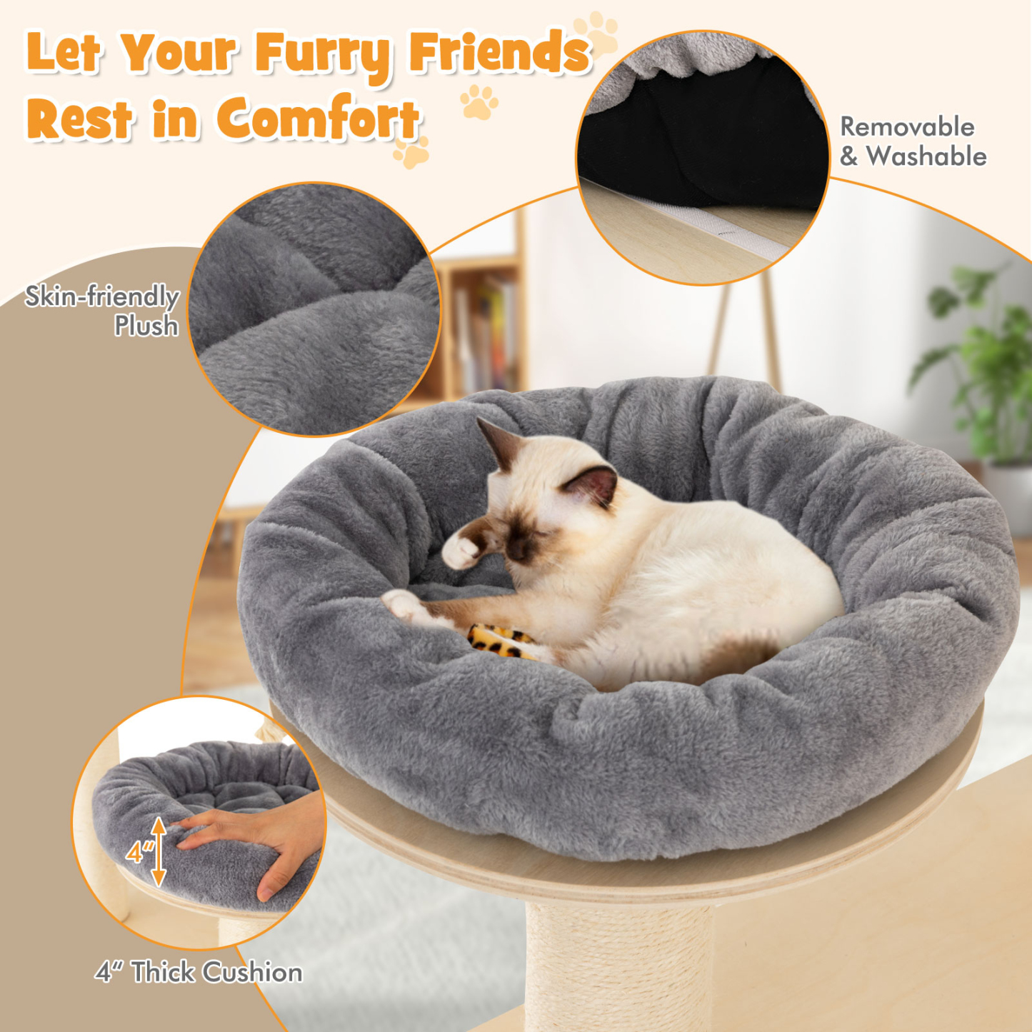 Furfurst Multi-Level Cat Tree with 3-story Cat Condo