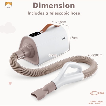 Dog Cat Hair Blower with Negative Ion Function and Adjustable Temperature