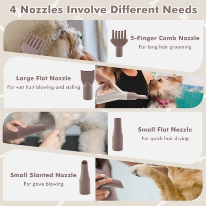Dog Cat Hair Blower with Negative Ion Function and Adjustable Temperature