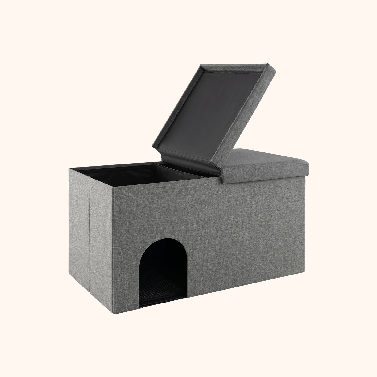 Furfurst Cat Litter Box Enclosure Hidden Furniture with Urine Proof Litter Mat