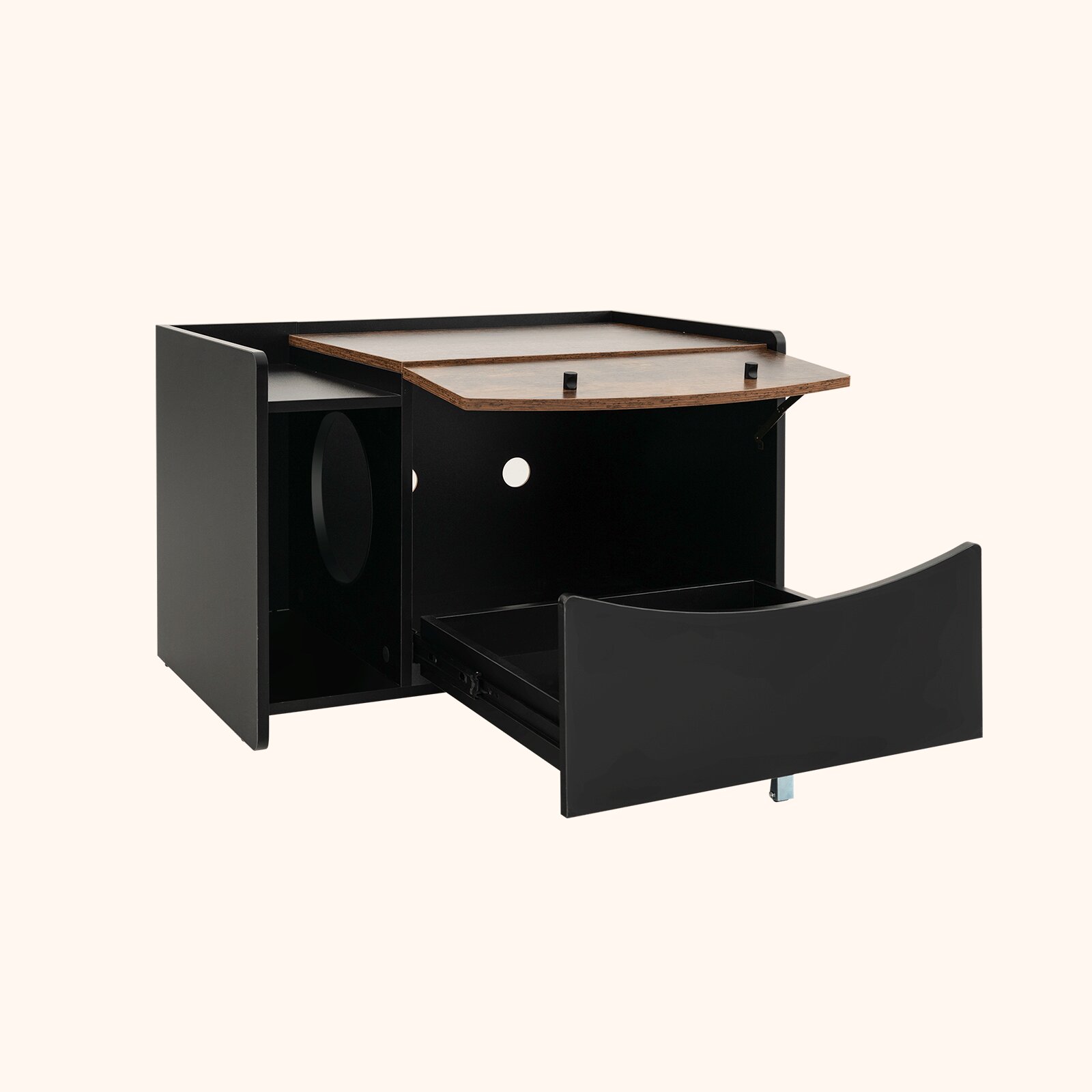 FurFurst Cat Litter Box Enclosure with Pull-out Drawer