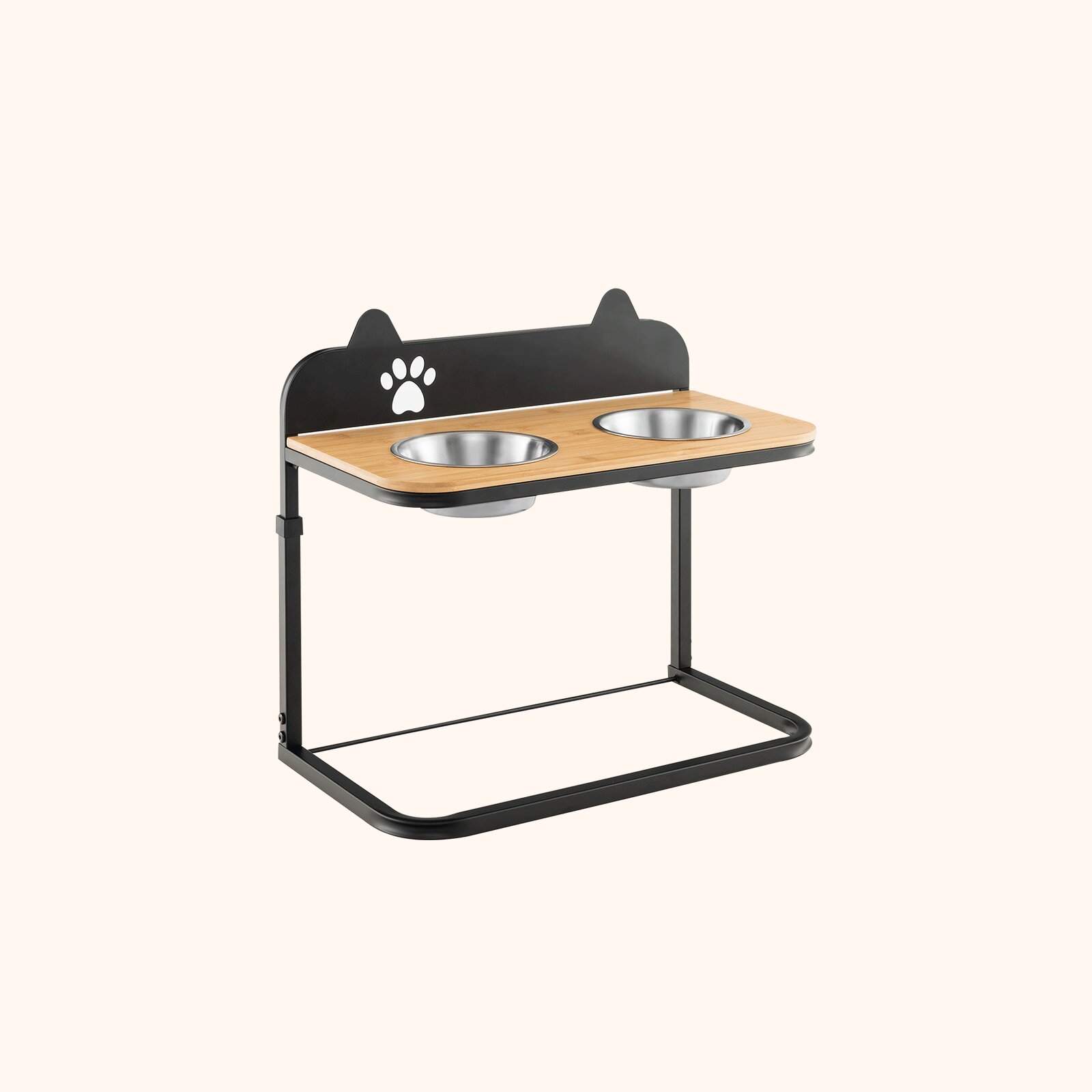 Furfurst Metal Raised Dog Bowl Stand with 2 Stainless Steel Food Water Bowls for Medium/Large Dogs