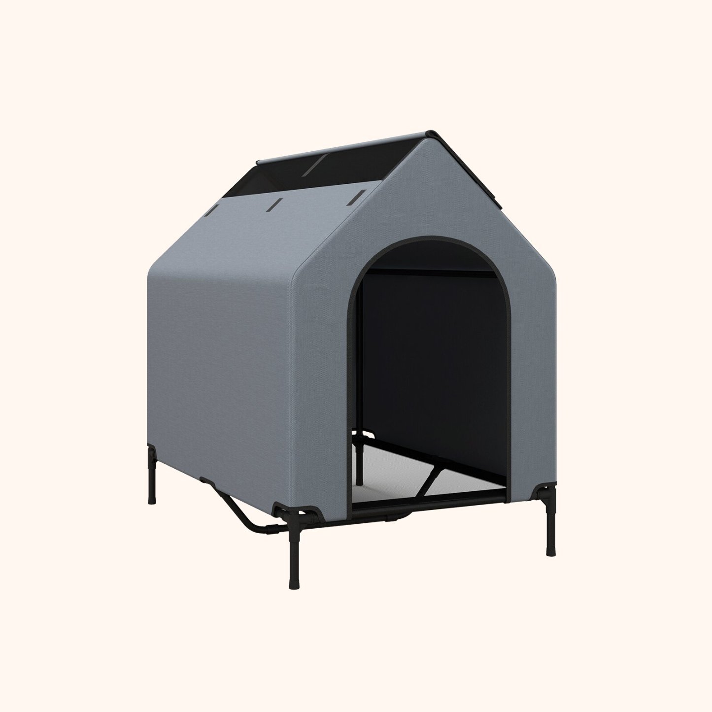 FurFurst Outdoor Elevated Pet House with Ventilated Windows