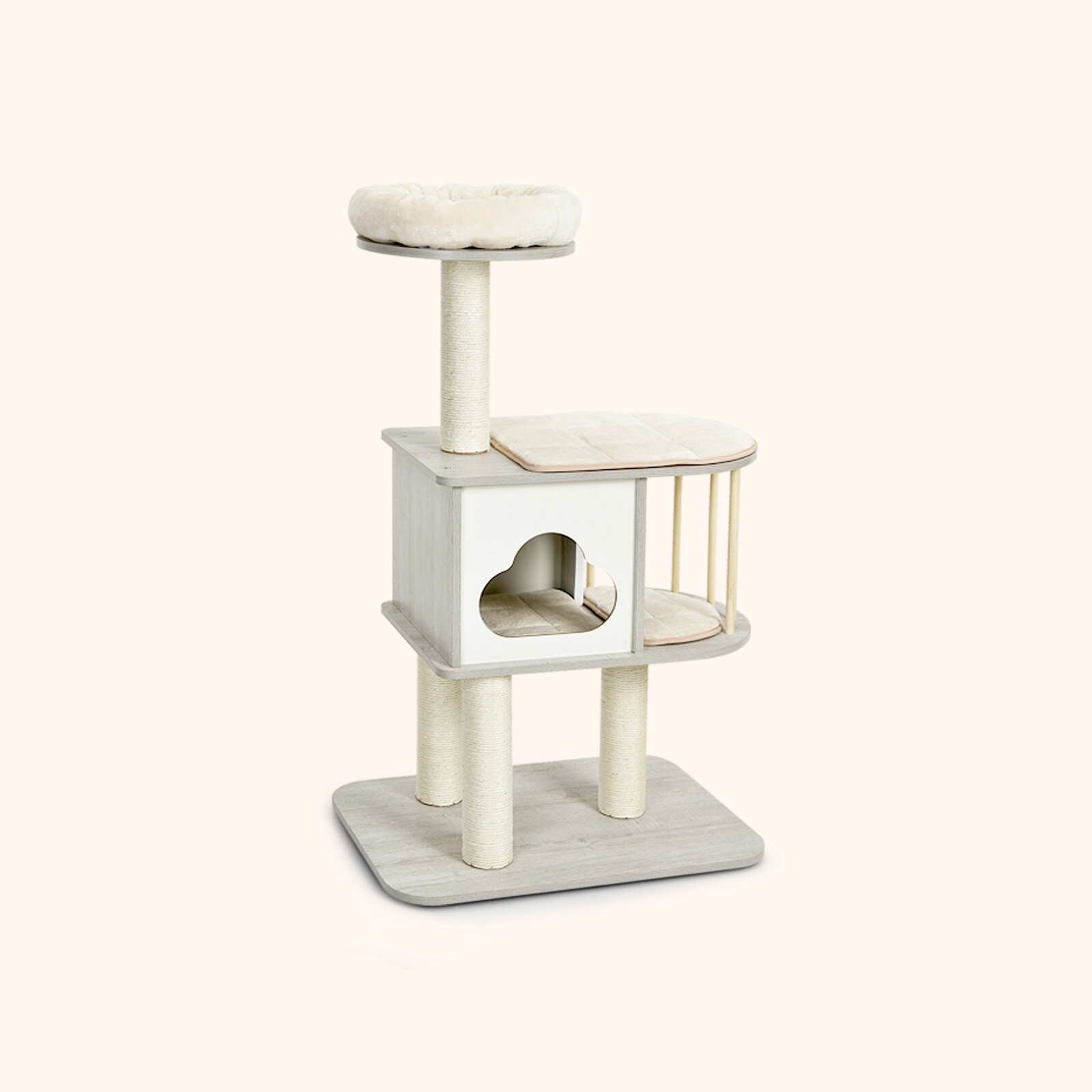 Furfurst Modern Cat Tower with Platform Scratching Posts for Kittens and Cats