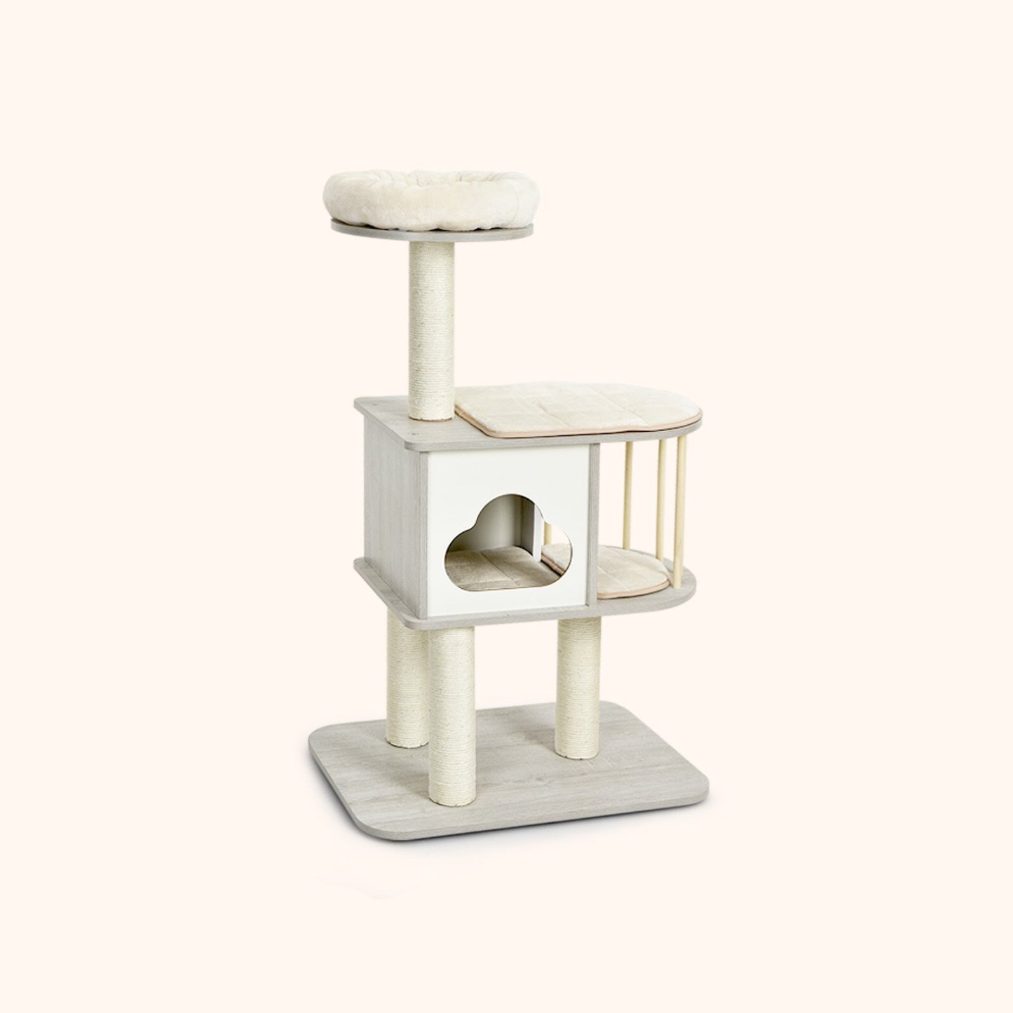 Furfurst Modern Cat Tower with Platform Scratching Posts for Kittens and Cats
