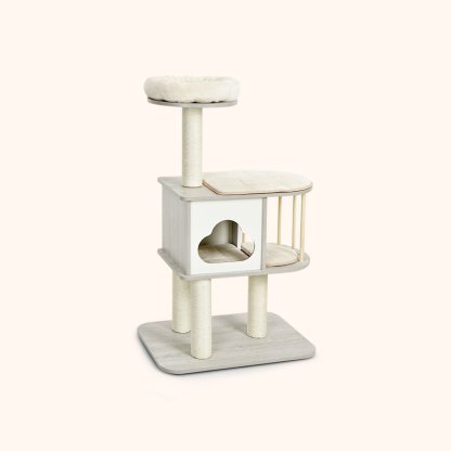 Furfurst Modern Cat Tower with Platform Scratching Posts for Kittens and Cats