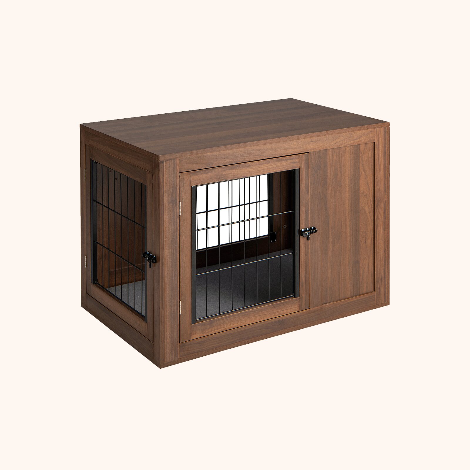 Furfurst Furniture Dog Crate with Cushion & Double Mesh Doors for Indoor