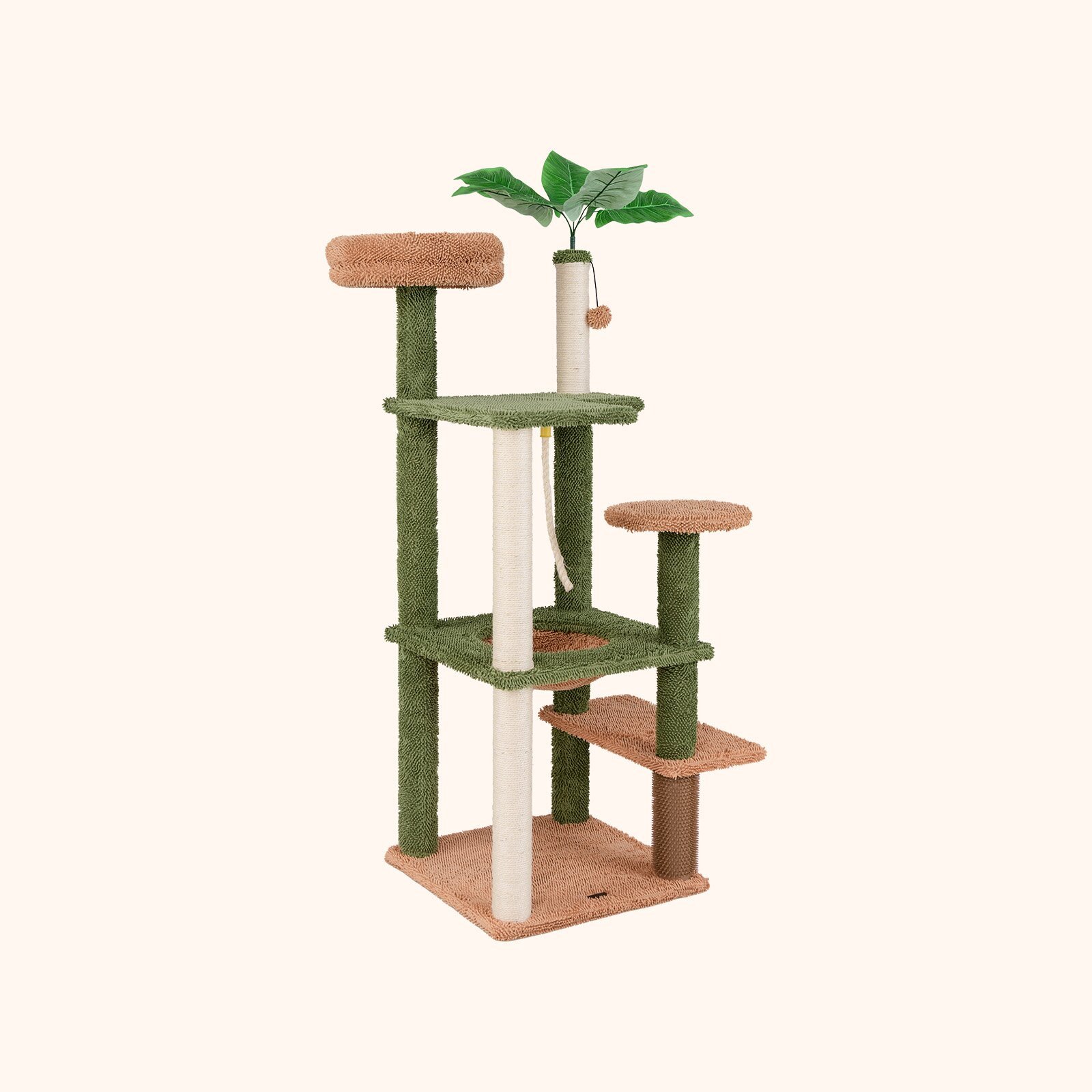 Furfurst 1.5m Cat Tree with Sisal Scratching Posts and Rope for Indoor Cats