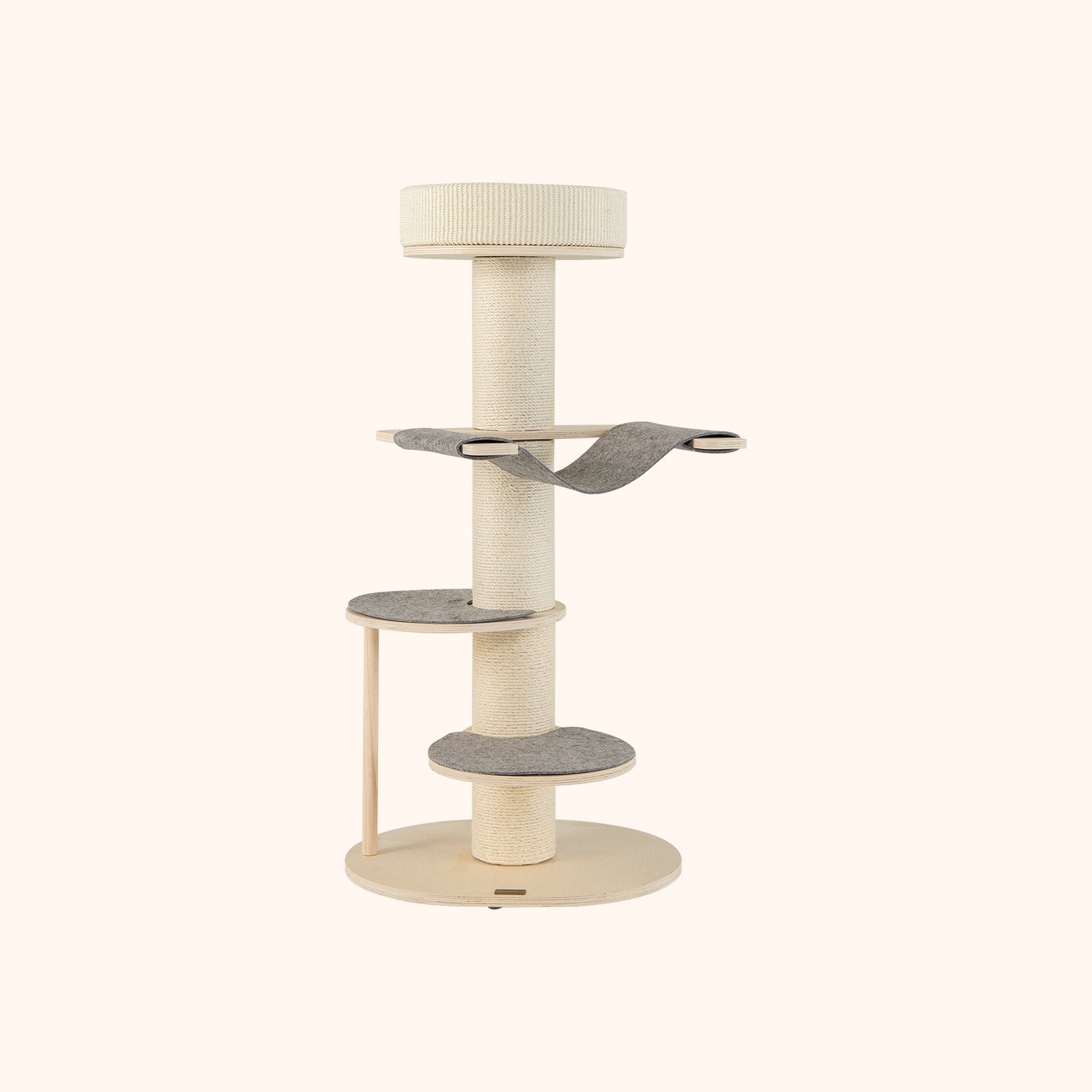 Furfurst Multi-level Wooden Cat Tower with Thickened Sisal Scratching Posts for Indoor Cats