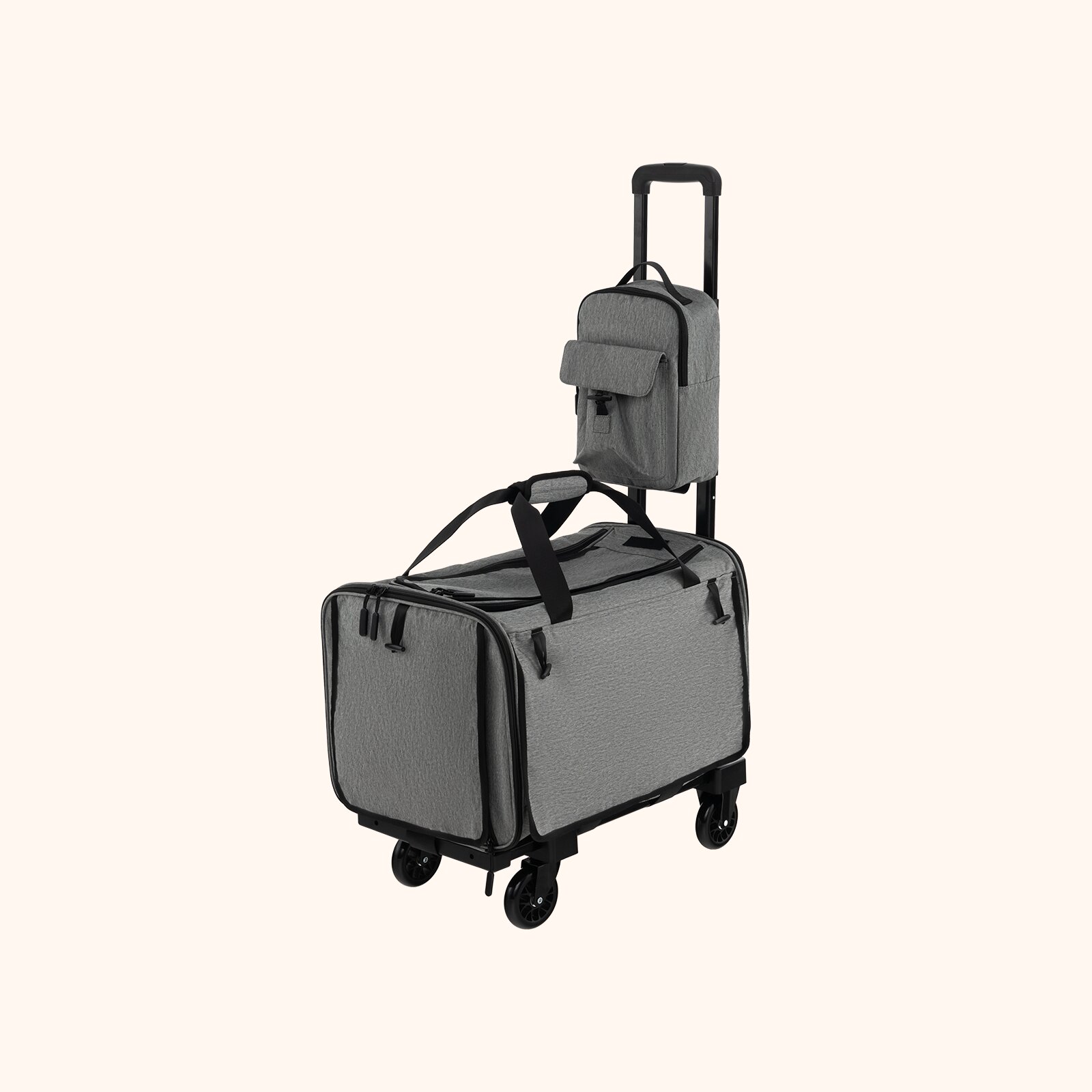 Furfurst Rolling Cat Carrier with Litter Bag and Dual-use Pads