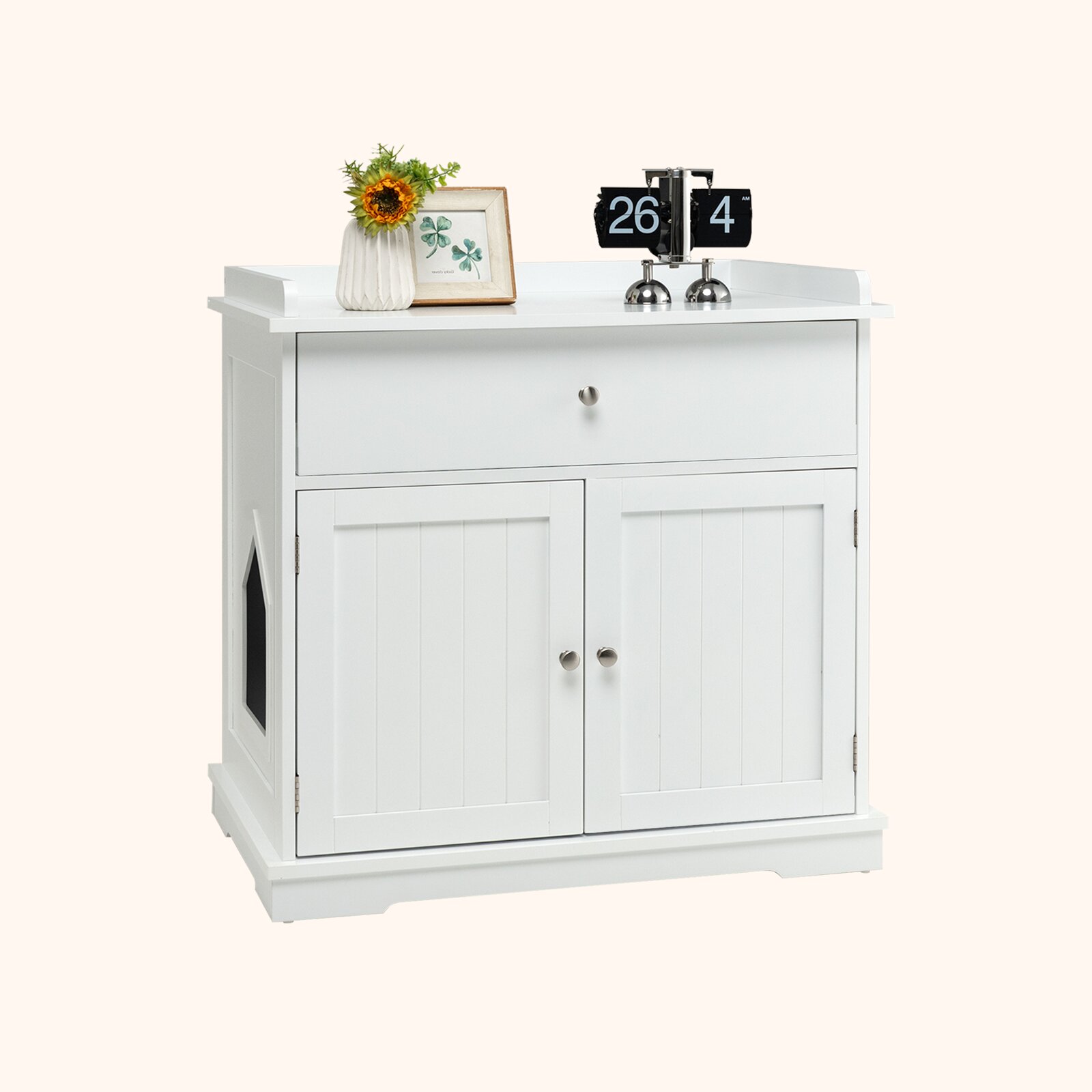 Furfurst Modern Cat Litter Box Enclosure with Drawer & 2 Doors