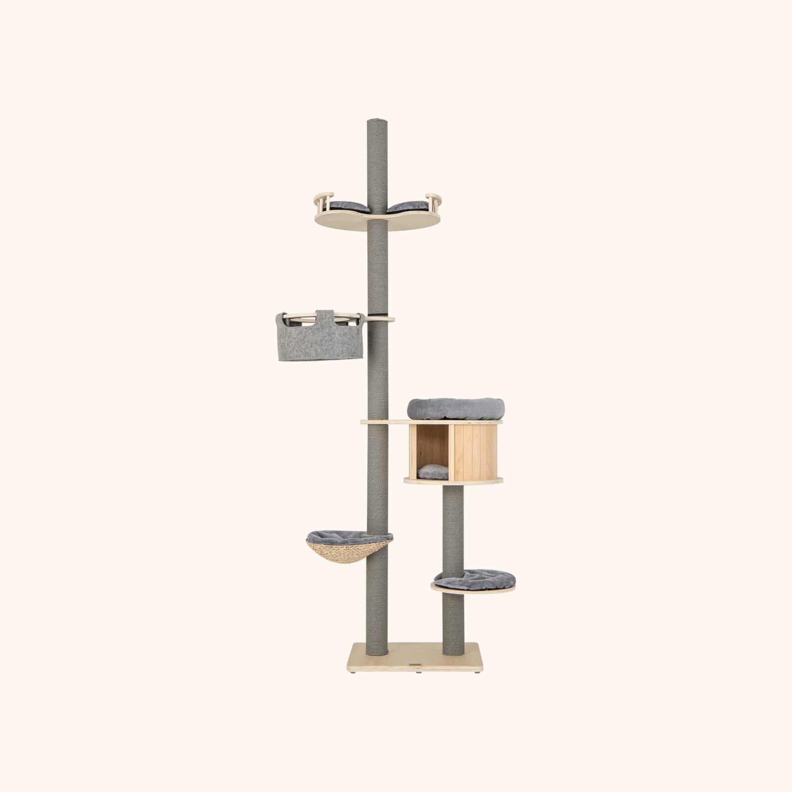 Furfurst 255-280cm Adjustable Height Floor-to-Ceiling Cat Tree with Cat Condo
