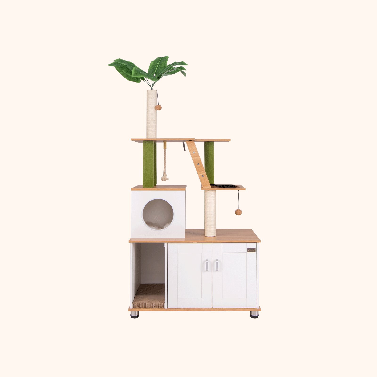 Furfurst Cat Tree with Litter Box Enclosure and Cat Tower