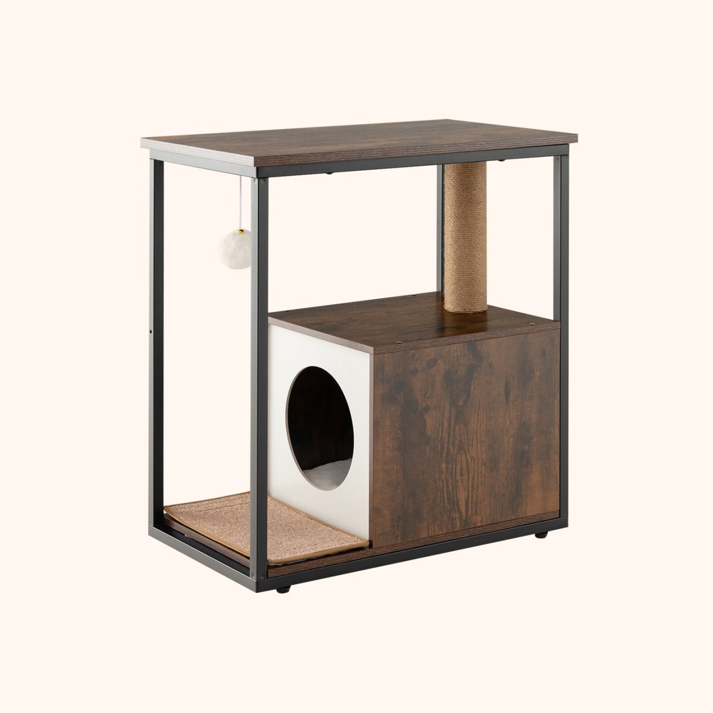 Furfurst Cat Furniture End Table with Scratching Post for Living Room, Bedroom