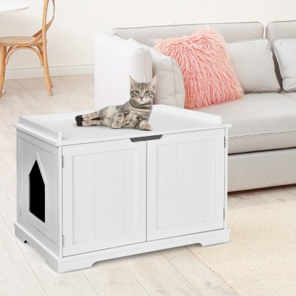 Furfurst Cat Litter Box with Magnetic Door and Adjustable Partition