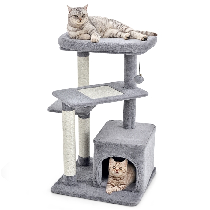 Furfurst Indoor Plush 4-Layer Cat Tree with Scratching Posts