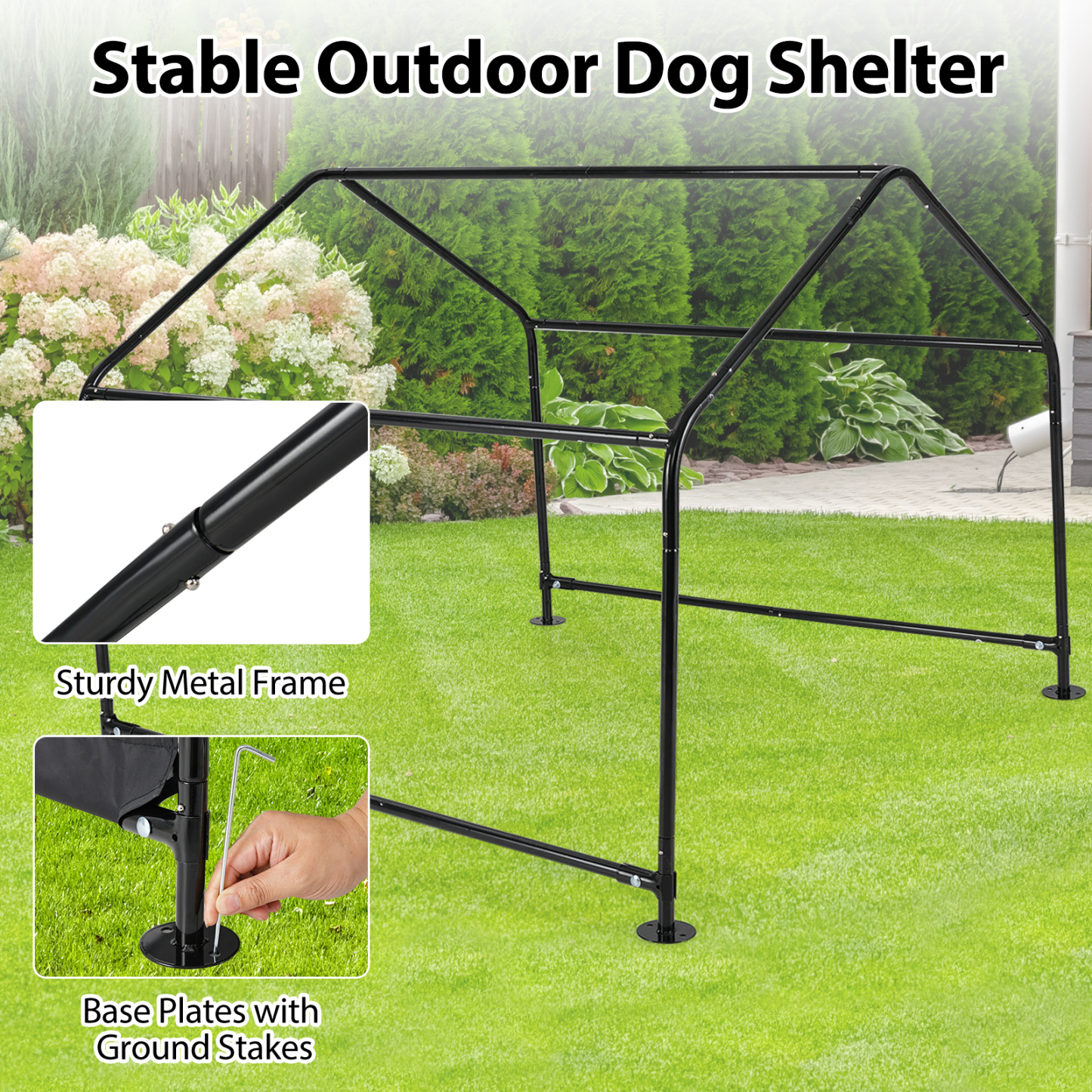 Furfurst Dog Shade Shelter with Waterproof Roof for Large Medium Small Breeds