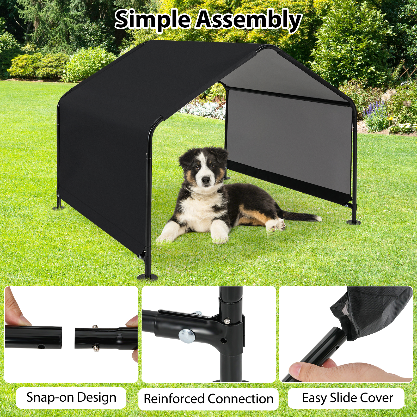 Furfurst Dog Shade Shelter with Waterproof Roof for Large Medium Small Breeds