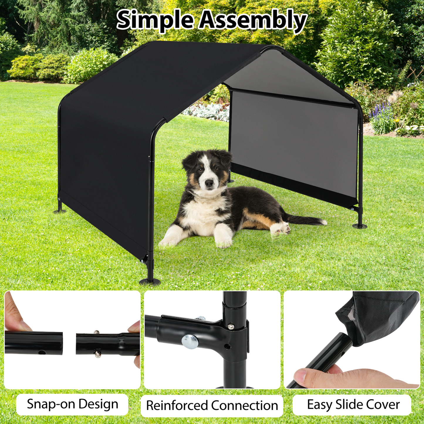 Furfurst Dog Shade Shelter with Waterproof Roof for Large Medium Small Breeds