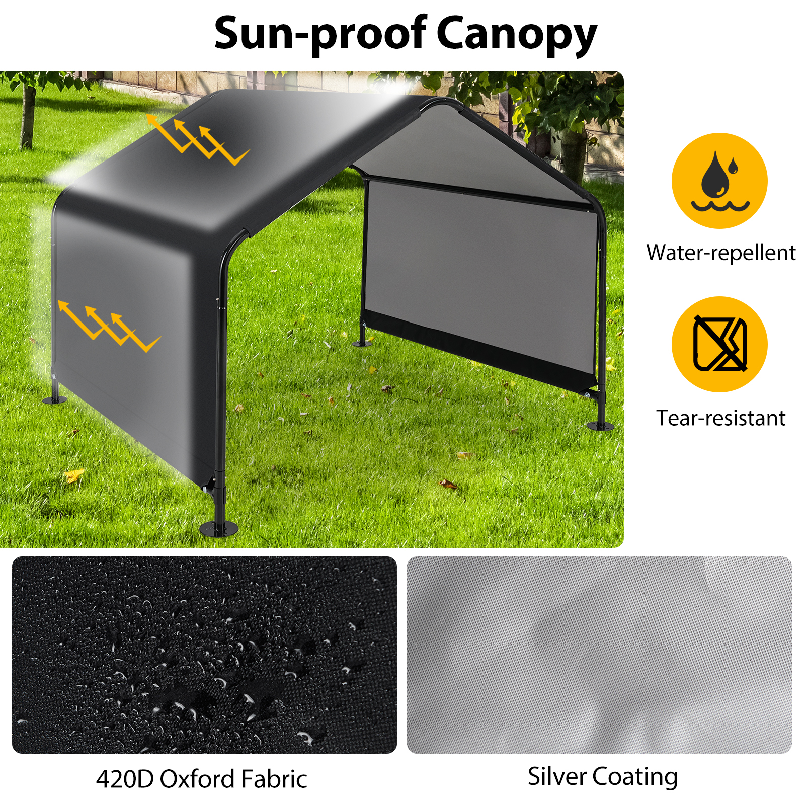 Furfurst Dog Shade Shelter with Waterproof Roof for Large Medium Small Breeds