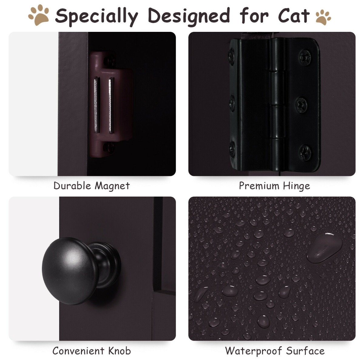 Furfurst 2-Tier Litter Box Enclosure with Anti-Toppling System