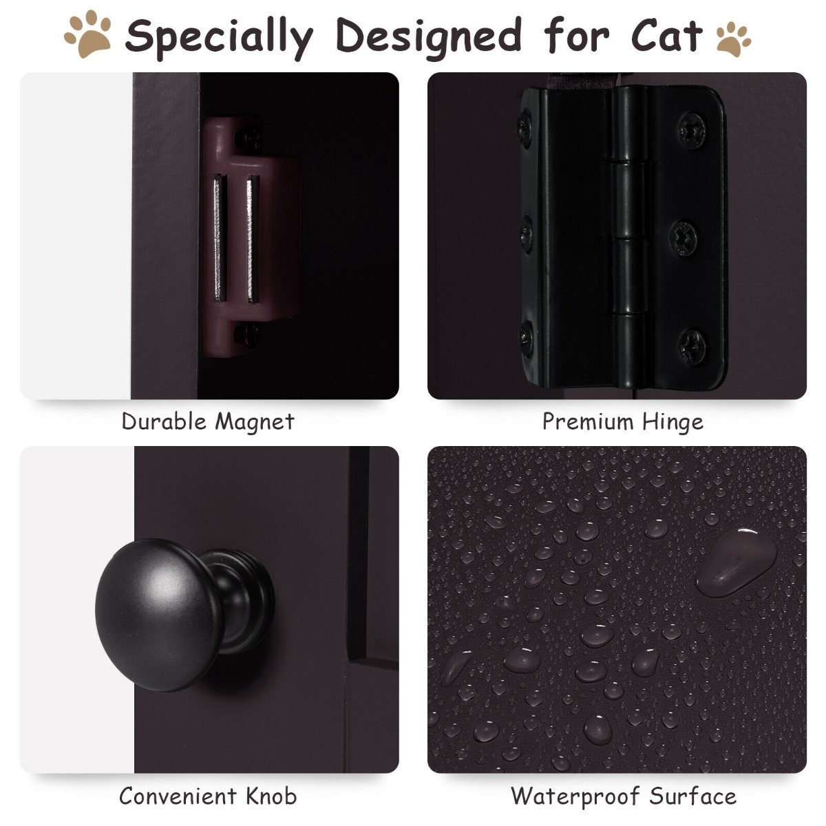 Furfurst 2-Tier Litter Box Enclosure with Anti-Toppling System