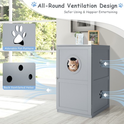 Furfurst 2-Tier Litter Box Enclosure with Anti-Toppling System